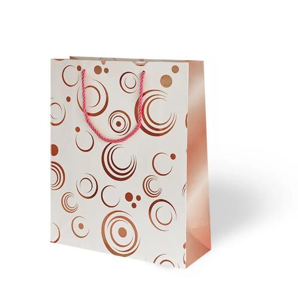 26x32 Lüks Karton Çanta Varak Baskılı -Geometri Temalı- - Image 1