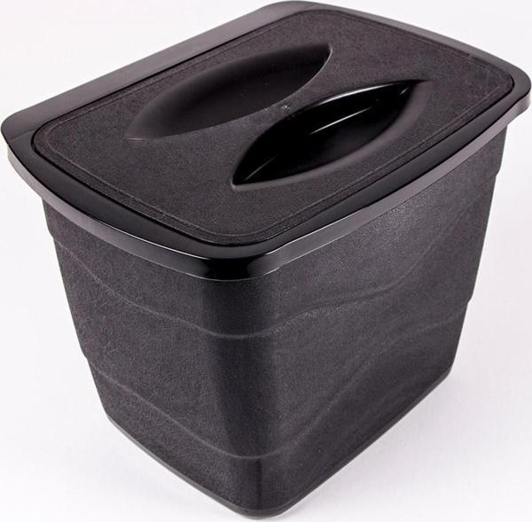 Sas Haus Askılı Asılabilir Tezgah Altı Kapaklı Çöp Kovası 5 Litre Gri MR-242 - Image 1
