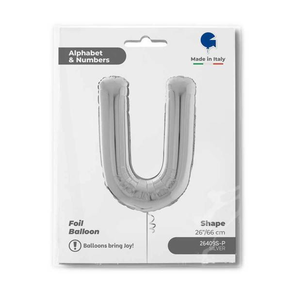 U Harf Supertrend Gümüş Folyo Balon 26" - Image 1