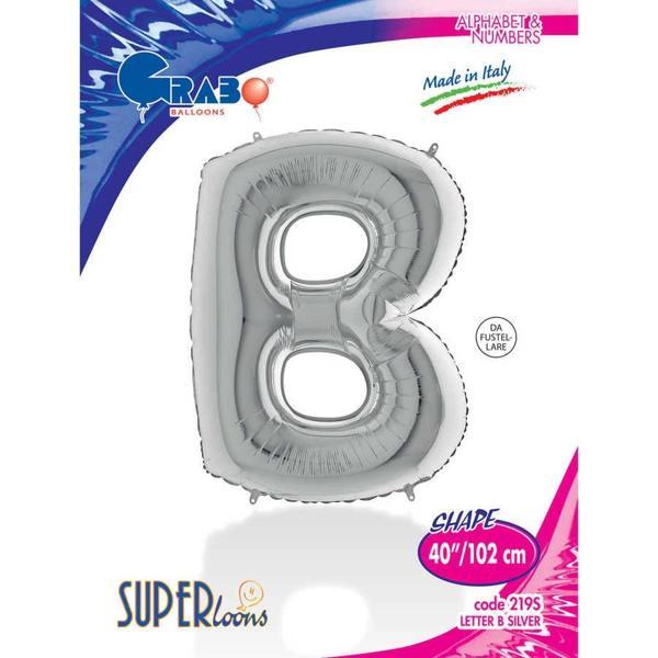 B Harf Supertrend Gümüş Folyo Balon 40" - Image 1