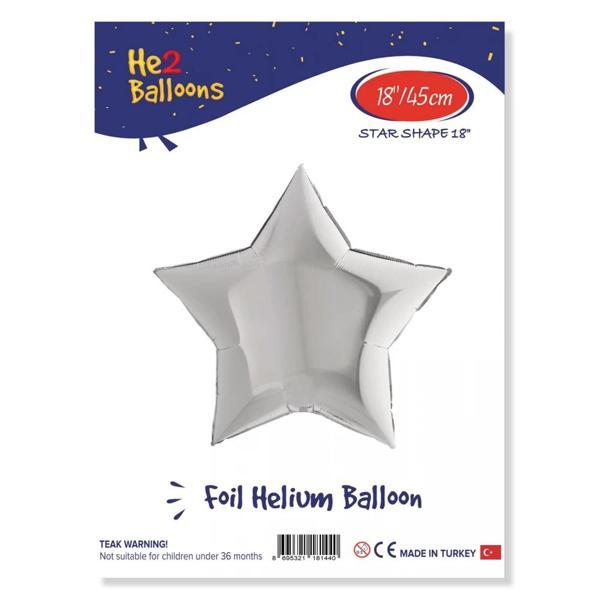 Gümüş Yıldız Folyo Balon 18" - Image 1