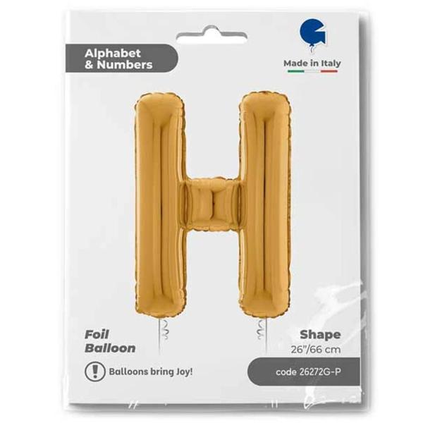 H Harf Supertrend Altın Folyo Balon 26" - Image 1