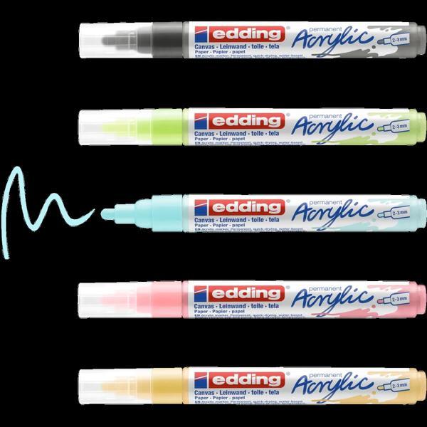 Supertrend 5100 Akrilik Boyama Markörü Seti 2-3 mm 5 RENK SET PASTEL - Image 1