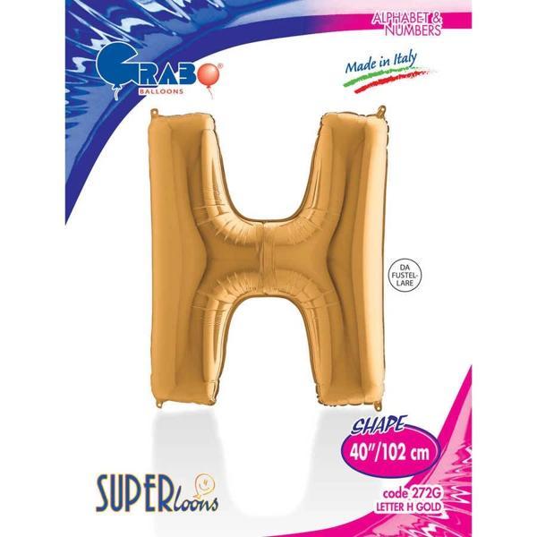 H Harf Supertrend Altın Folyo Balon 40" - Image 1