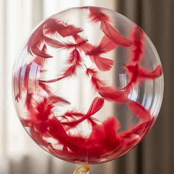 Kırmızı Balon Süsleme Tüyü - Image 1