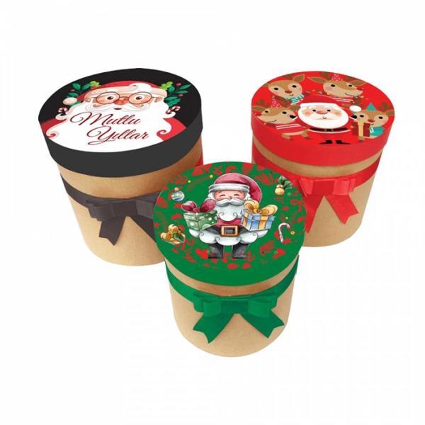 NoelBox Silindir Hediye Kutusu Seti 3lü - Image 1