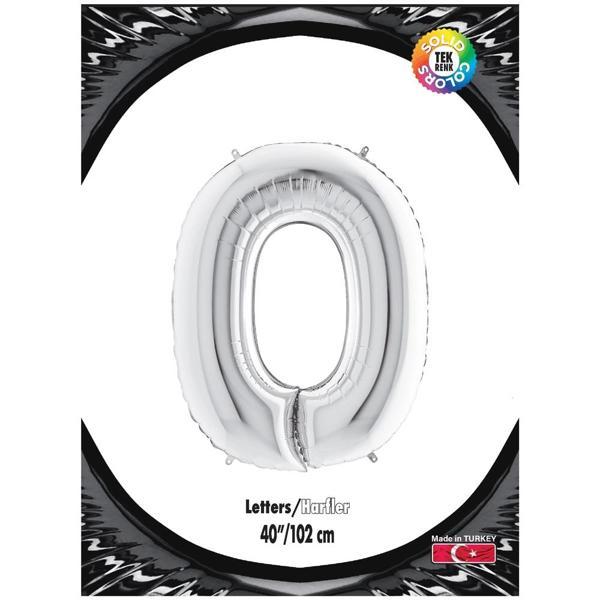 O Harf Gümüş Folyo Balon 40" - Image 1