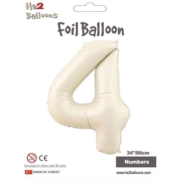 4 Rakam Krem Folyo Balon 34" - Image 1