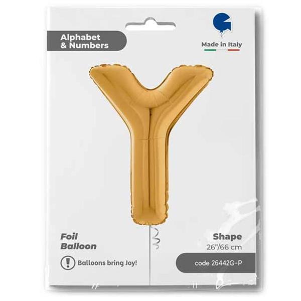 Y Harf Supertrend Altın Folyo Balon 26" - Image 1