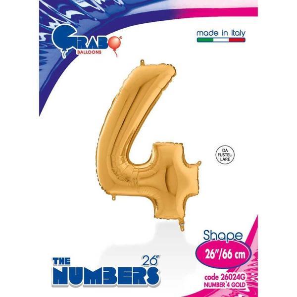 4 Rakam Supertrend Altın Folyo Balon 26" - Image 1
