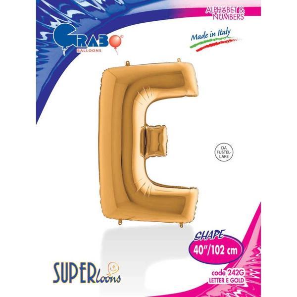 E Harf Supertrend Altın Folyo Balon 40" - Image 1