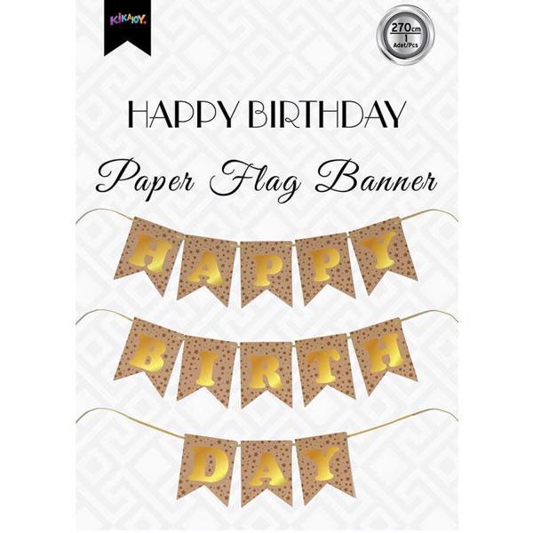 Happy Birthday Kraft Zemin Altın Harf Afiş - Image 1