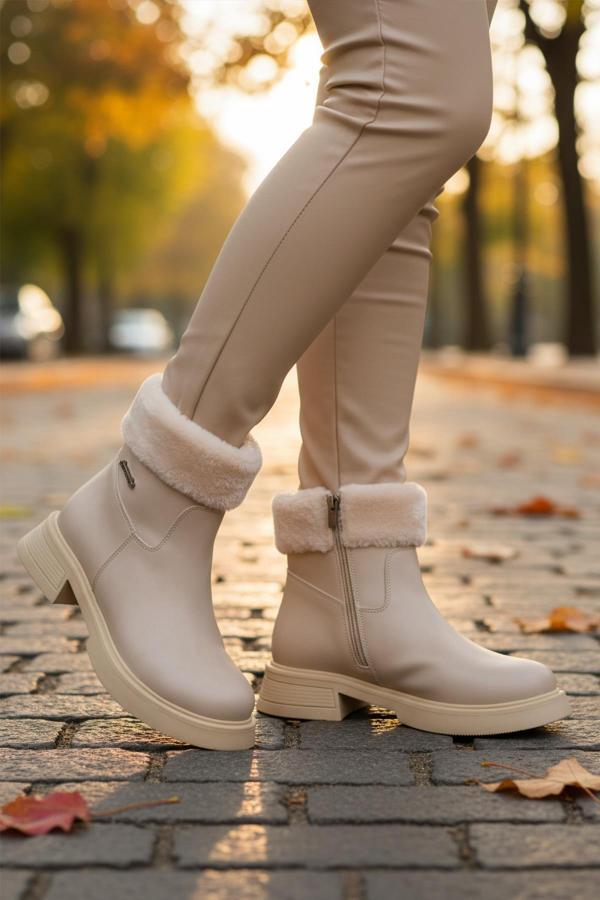 Pierre Cardin PC-55268 Z Krem Kadın Bot - Image 1