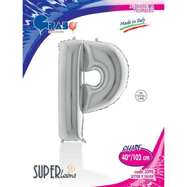 P Harf Supertrend Gümüş Folyo Balon 40" - Image 1