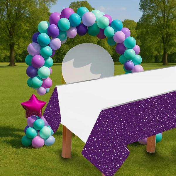 Parti Zamanı Mor Plastik Masa Örtüsü - Image 1