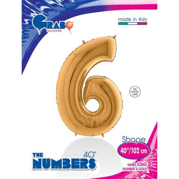 6 Rakam Supertrend Altın Folyo Balon 40" - Image 1