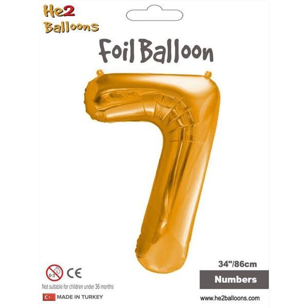 7 Rakam Altın Folyo Balon 34" - Image 1