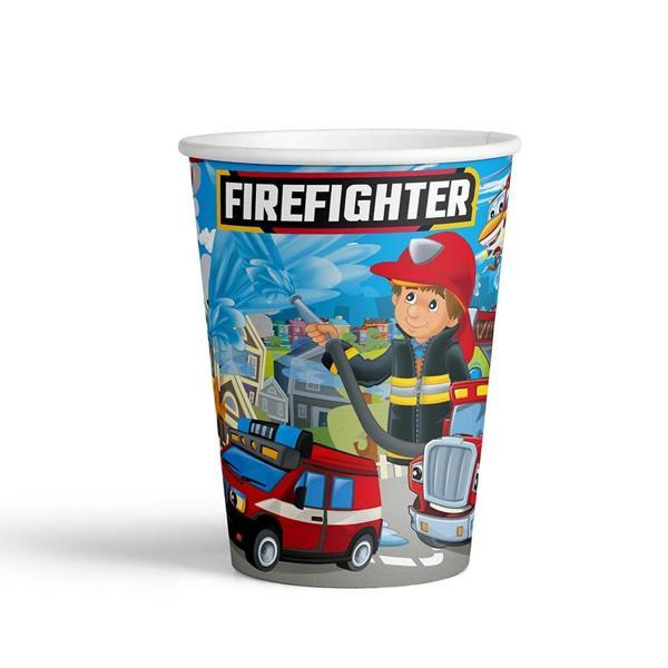 Firefighters Karton Bardak 8oz - Image 1