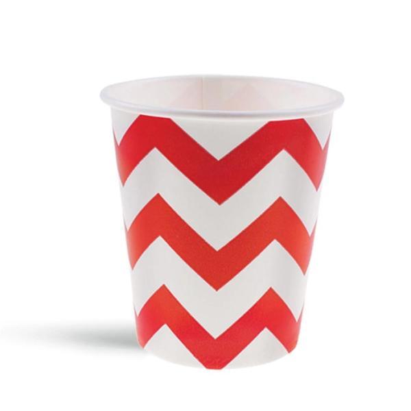 Kırmızı Zigzag Karton Bardak - Image 1
