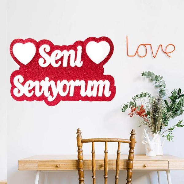 Seni Seviyorum El Yazılı Strafor Süs - Image 1