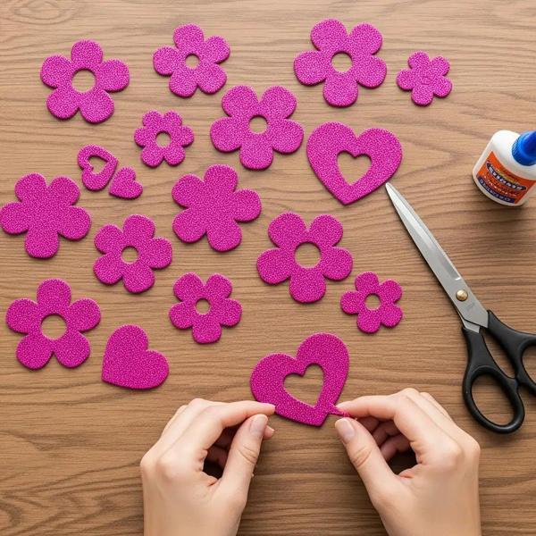 Simli Fuşya A4 Eva Tabaka - Image 1