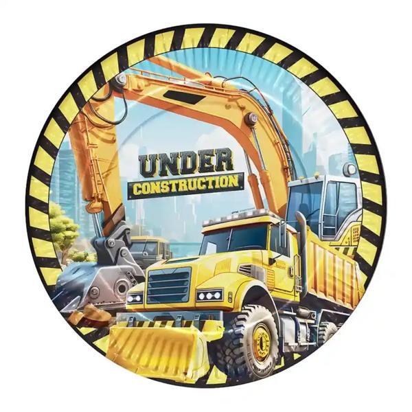 İnşaat Makineleri Karton Tabak 23cm - Image 1