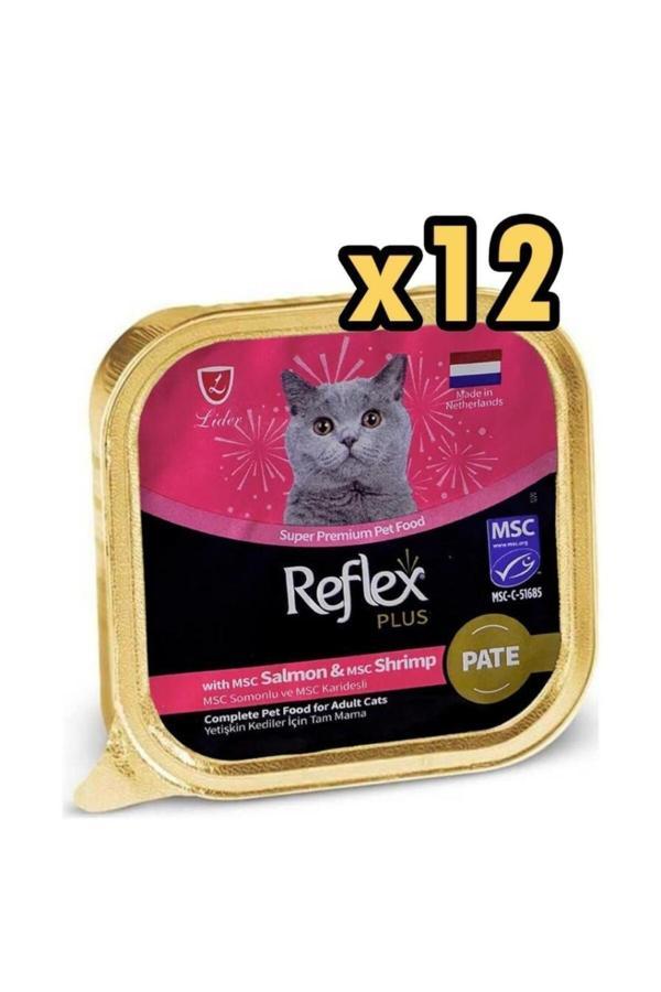 Plus Pate Somonlu Ve Karidesli Kedi Konservesi 85 Gr x 12 Adet - Image 1