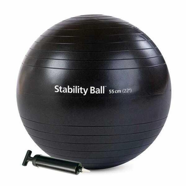 Merrithew Health & Fitness Stability Ball - 55cm, with pump (black) ST-06206 - Image 1