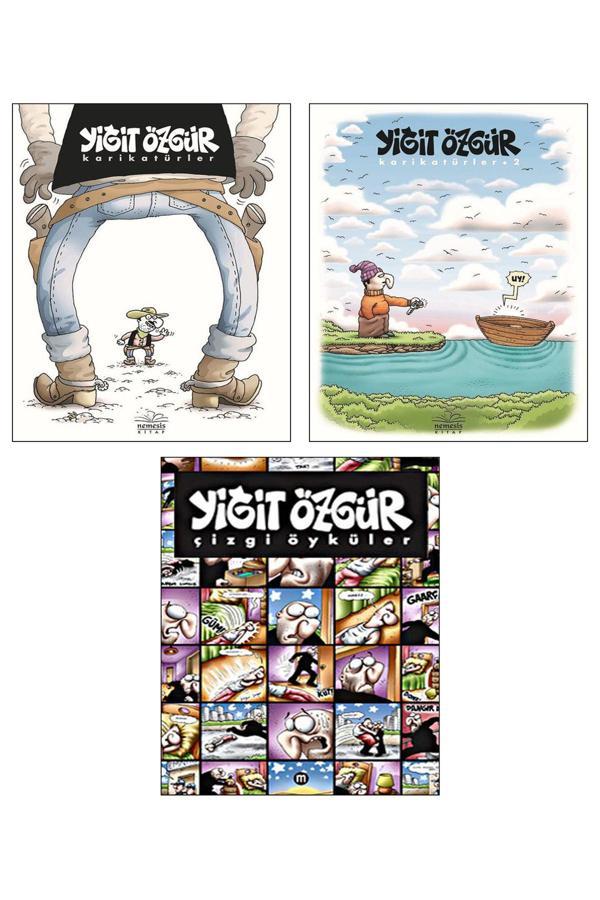 Karikatürler 1 + Karikatürler 2 + Çizgi Öyküler / 3 Kitap Set Yiğit Özgür Karikatürleri - Nemesis Kitap Yayınevi - Image 1