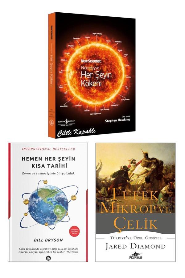Neredeyse Her Şeyin Kökeni Hemen Her Şeyin Kısa Tarihi Bill Bryson Tüfek Mikrop Ve Çelik 3Lü Set - İş Bankası Kültür Yayınları - Image 1