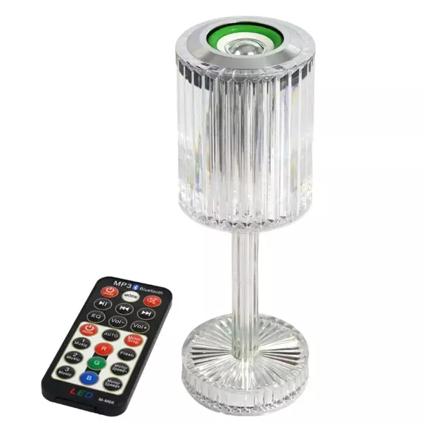LED Bluetooth Hoparlör Uzaktan Kumandalı Kristal Lamba Masa Lamba (5060) - Image 1
