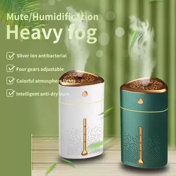 1000 ML Ultrasonik Hava Nemlendirici Işıklı Buhar Makinesi Ve Aroma Difüzörü (5060) - Image 1