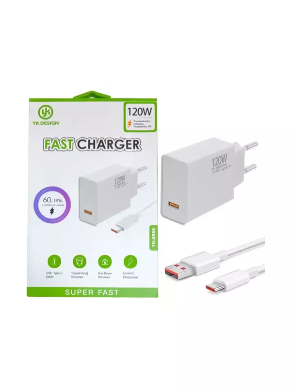 120W Süper Hızlı Şarj Cihazı - USB Type-C (5060) - Image 1