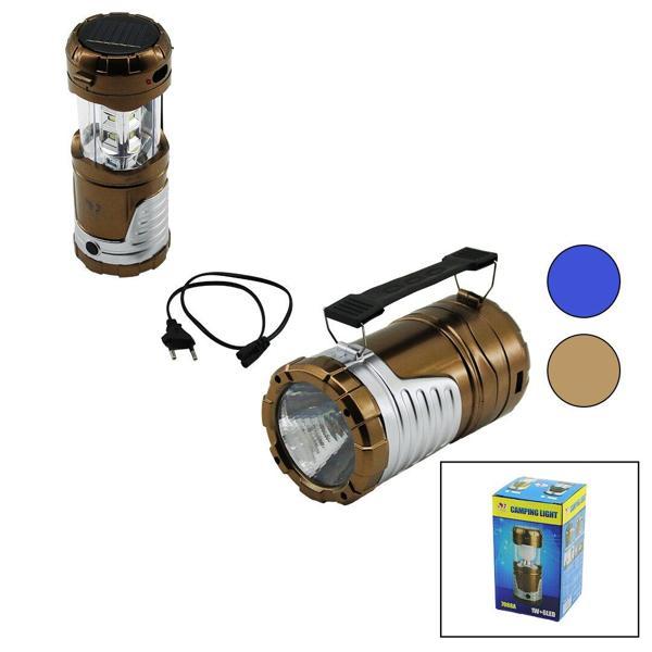 2IN1 1W+12LED SOLAR - FİŞ ŞARJLI LÖKÜS MODEL KAMP LAMBA FENER-POWERBANKPLASTİK TUTMA KULP (5060) - Image 1