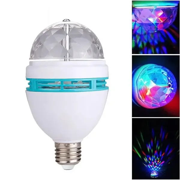 Renkli Led Ampul Disko Ampulü Hareketli 360 Derece Dönen Disko Topu (5060) - Image 1