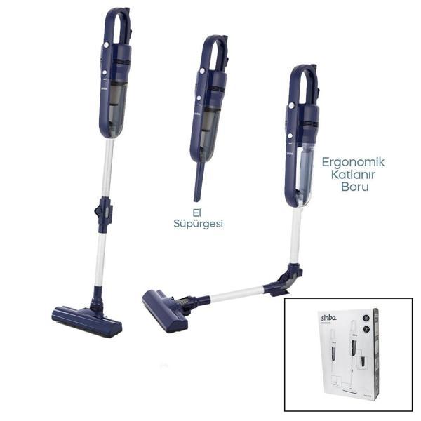 SİNBO SVC-8625 DİKEY ELEKTRİKLİ PRATİK SÜPÜRGE ERGOMİK KATLANABİLİR BORU - ESNEK HAREKET 600W MOTOR - 3 HEPA FİLTRE (5060) - Image 1