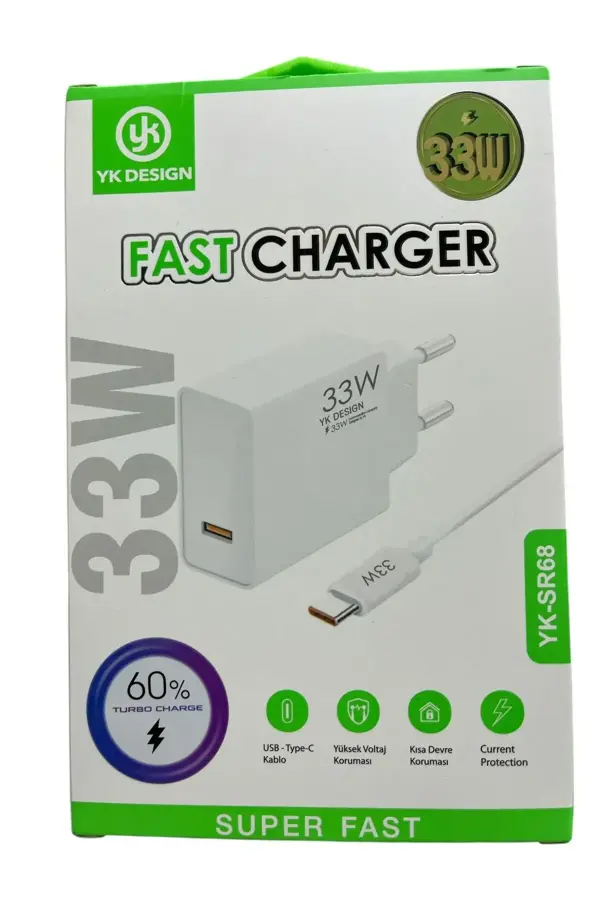 Usb Type-c 33W Şarj Aleti YK-SR68 (5060) - Image 1