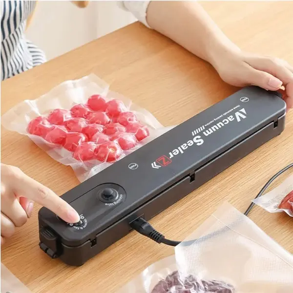 Vacuum Sealer Ev Tipi Vakumlama ve Yapıştırma Makinesi + 10 Adet Vakum Poşeti (5060) - Image 1
