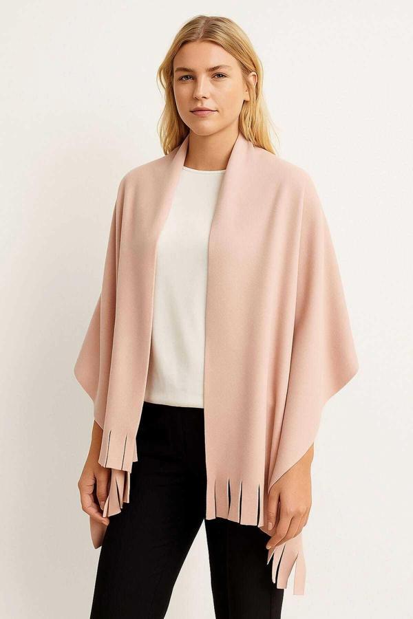 Softiva Polar Omuz Şalı 70x180 cm Unisex Kışlık Şal Pudra - Image 1