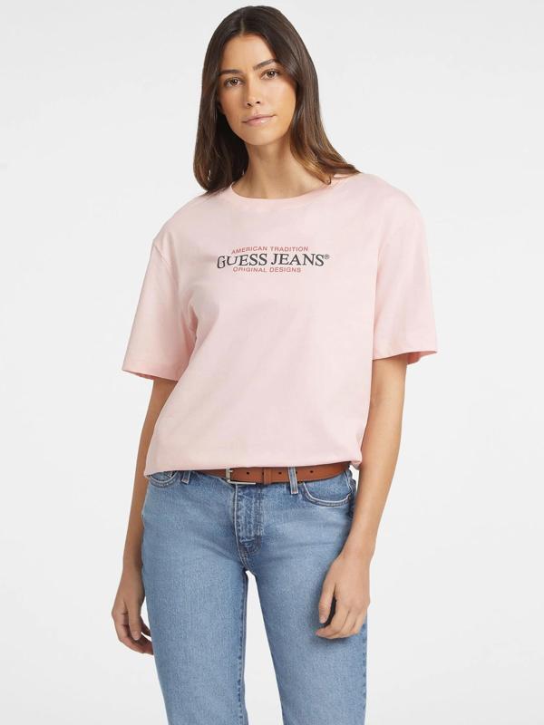 Guess Gj Ss Cn Os Kadın Pembe Oversize Fit T-Shirt W4YI08K8HM0-G6R4 - Image 1