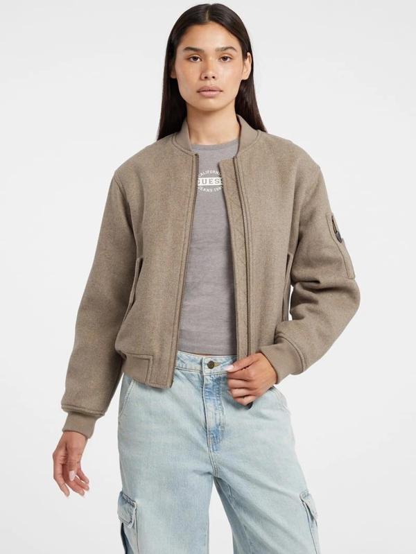 Guess Jeans Kadın Çok Renkli Yün Karışımlı Bomber Ceket W5BL14W1482-H187 - Image 1