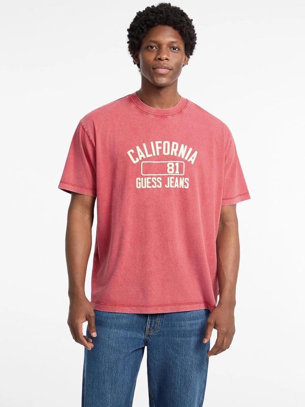 Guess Jeans Erkek Kırmızı Oversize Fit T-Shirt M5YI52K8HM0-G585 - Image 1