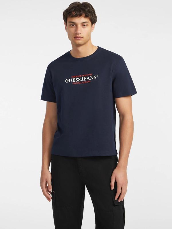 Guess Jeans Erkek Lacivert Regular Fit T-Shirt M4YI42K8FQ4-A71W - Image 1