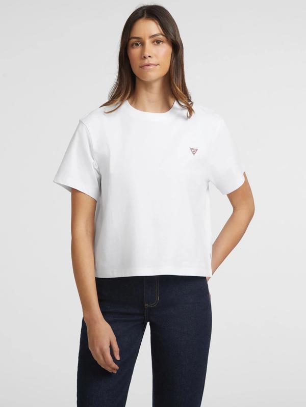Guess Jeans Gj Ss Cn Boxy Kadın Beyaz Boxy Fit T-Shirt W4YI05K8HM0-G011 - Image 1