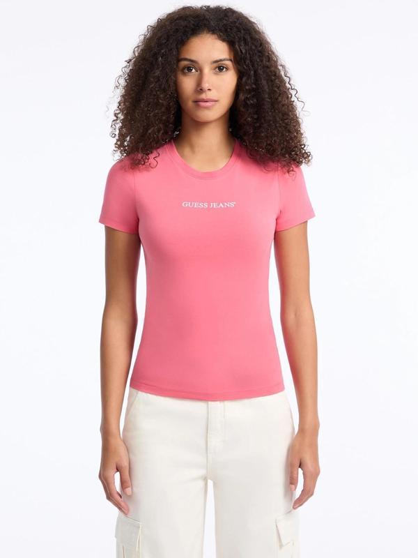 Guess Gj Ss Cn Slim Kadın Pembe Slim Fit T-Shirt W4YI01J1314-A619 - Image 1