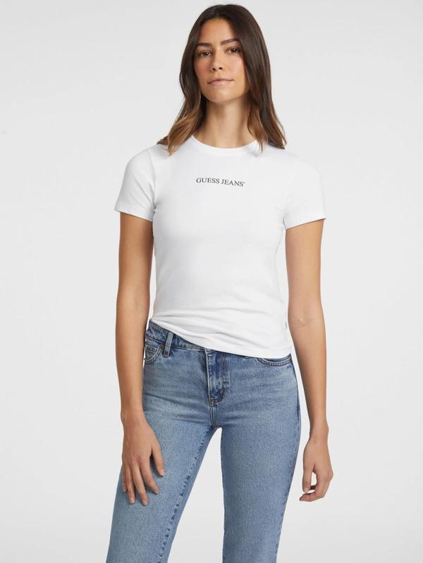 Guess Gj Ss Cn Slim Kadın Beyaz Slim Fit T-Shirt W4YI01J1314-G011 - Image 1