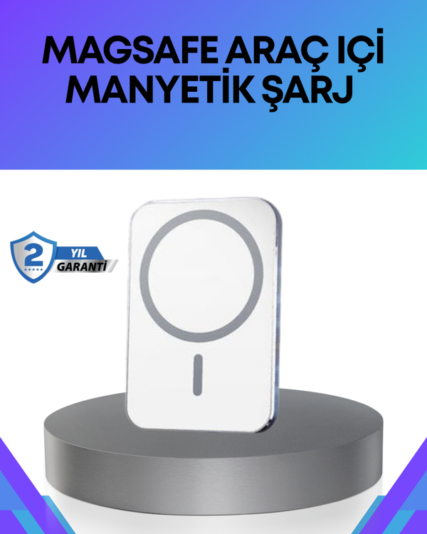 360° Döner Başlıklı MagSafe Araç Telefon Tutucu Hızlı Şarjlı - Image 1