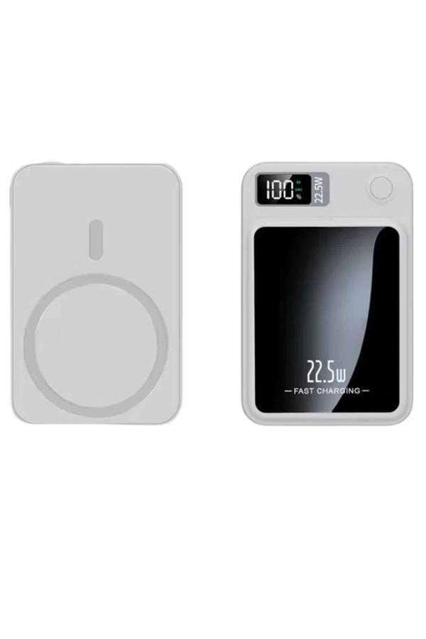 Taşınabilir Şarj Magsafe Powerbank 10.000 mAh Hızlı Şarj Led Göstergeli Kablosuz - Image 1