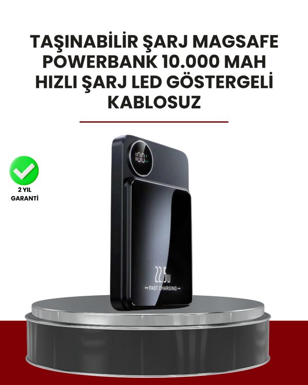 Gerçek Zamanlı Güç Göstergeli Manyetik USB-C Taşınabilir Powerbank - Image 1