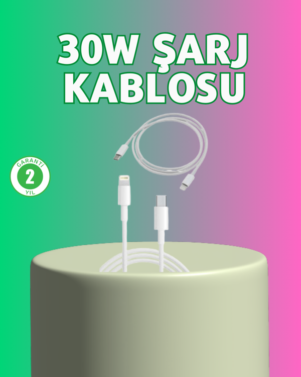 Orijinal Kalite 30W Type-C Lightning Hızlı Şarj Kablosu – 1.2m Dayanıklı - Image 1